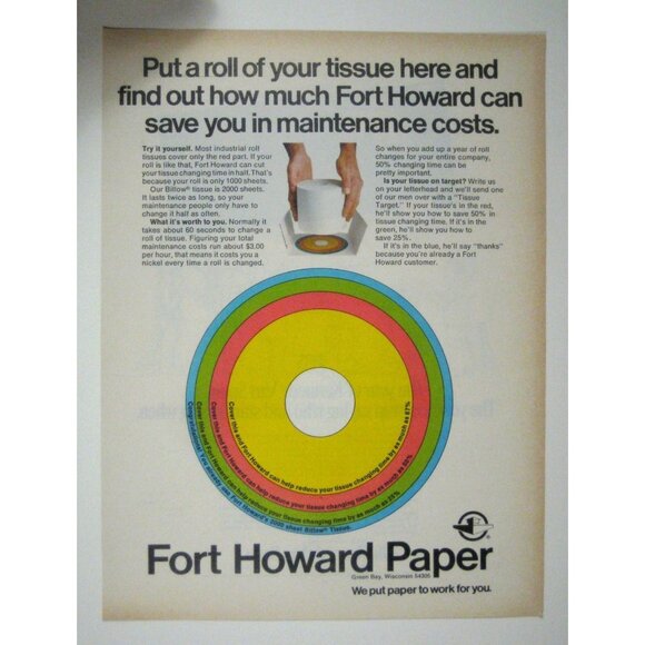 Fort Howard Paper Maintenance Cost Reduction Chart Advertisement Print 1971 - Picture 1 of 2